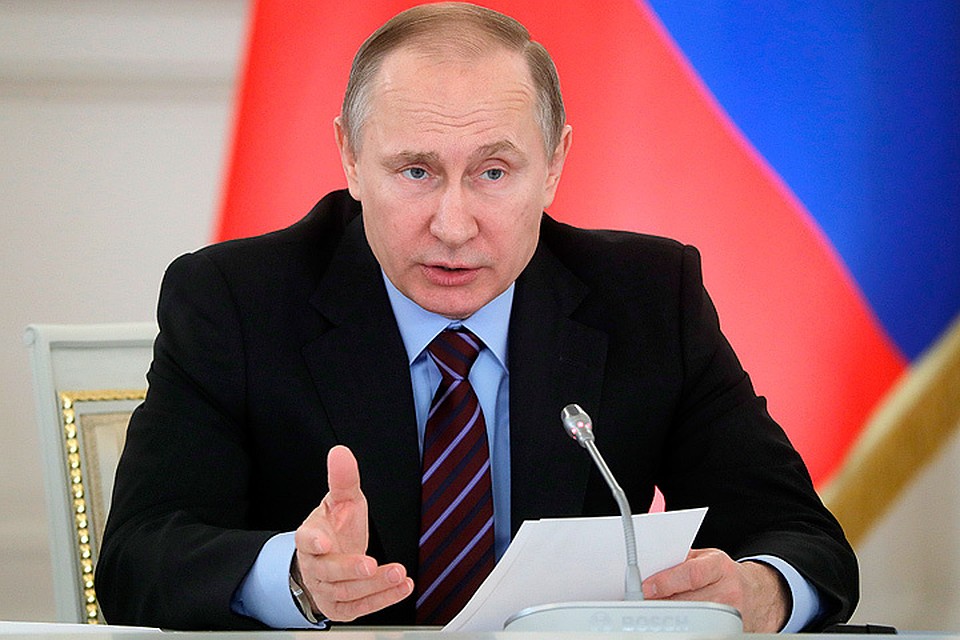 Президент РФ Владимир Путин во время заседания Российского организационного комитета "Победа" в Большом Кремлевском дворце. ФОТО Михаил Метцель/ТАСС