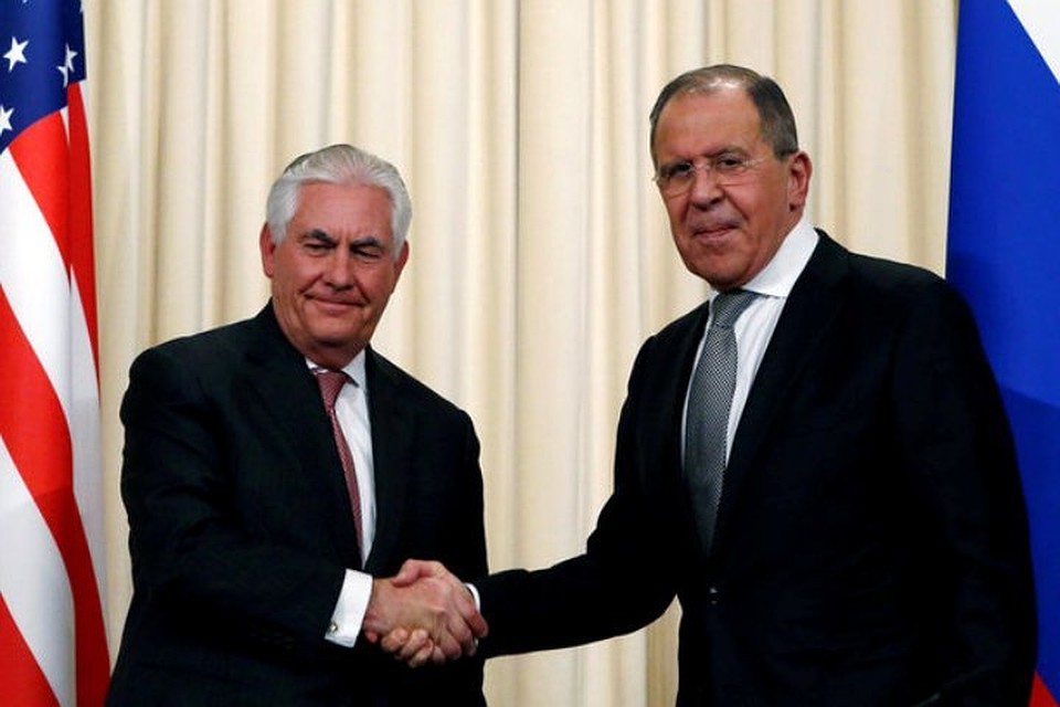 Министр иностранных дел России Сергей Лавров и госсекретарь США Рекс Тиллерсон