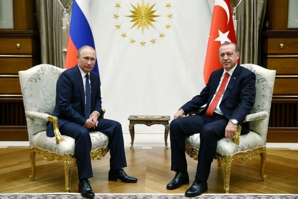 Рабочая встреча президента России Владимира Путина и главы Турции Тайипа Эрдогана в Анкаре 28 сентября