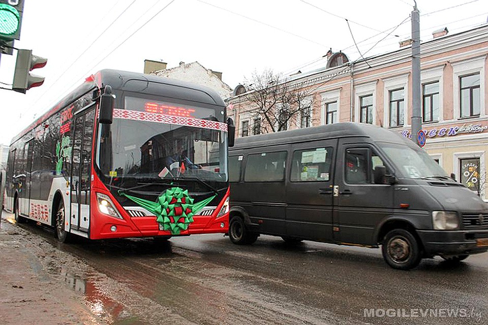По Могилеву начали ездить два китайских электробуса. Фото: mogilevnews.by.