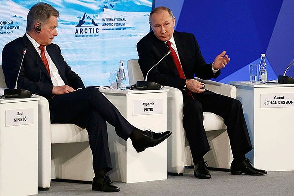 Президент Финляндии Саули Ниинистё с российским коллегой Владимиром Путиным