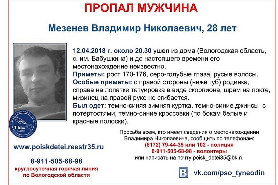 У него на правой руке не сгибается мизинец, есть и другие особые приметы