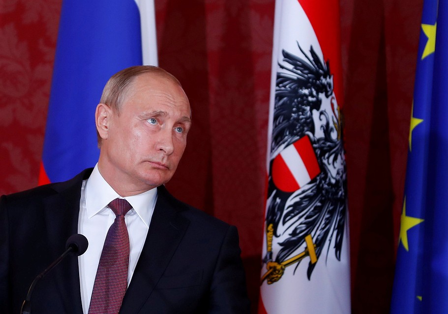 Владимир Путин во время пресс-конференции по итогам визита в Вену, 5 июня 2018 г.