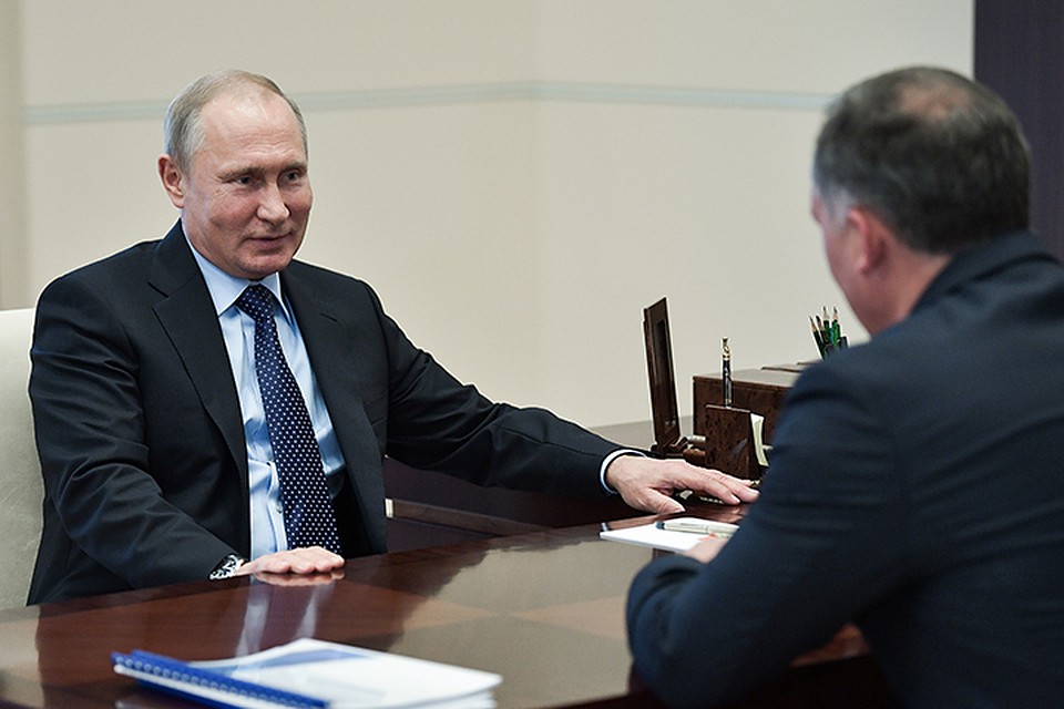 Владимир Путинпровел встречу с президентом Олимпийского комитета России Станиславом Поздняковым. Фото: Алексей Никольский/ТАСС