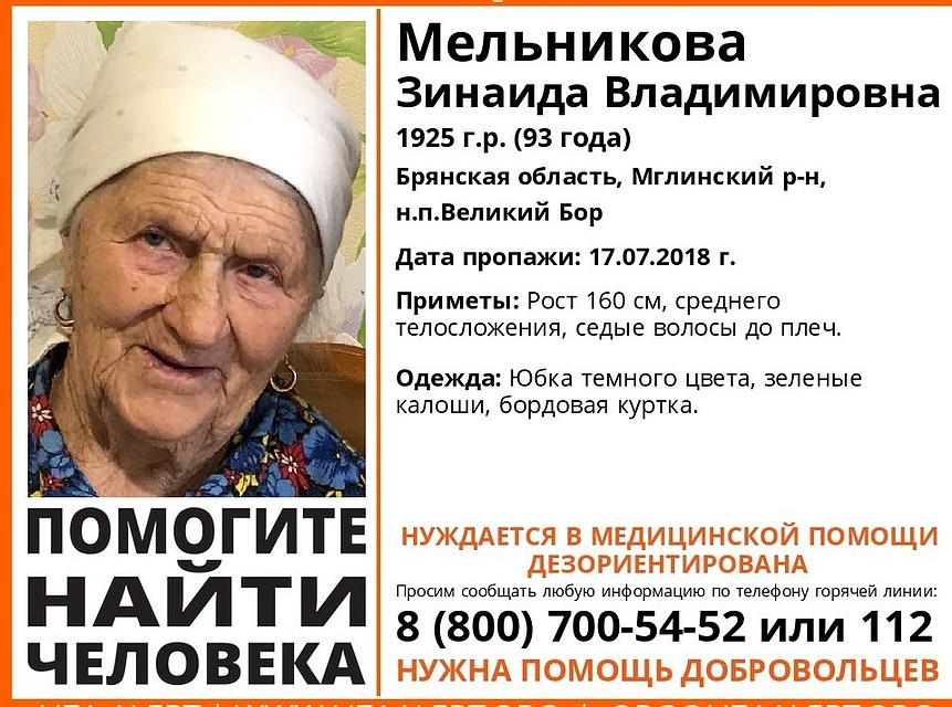 Фото: поисковый отряд "Лиза Алерт" Брянск"