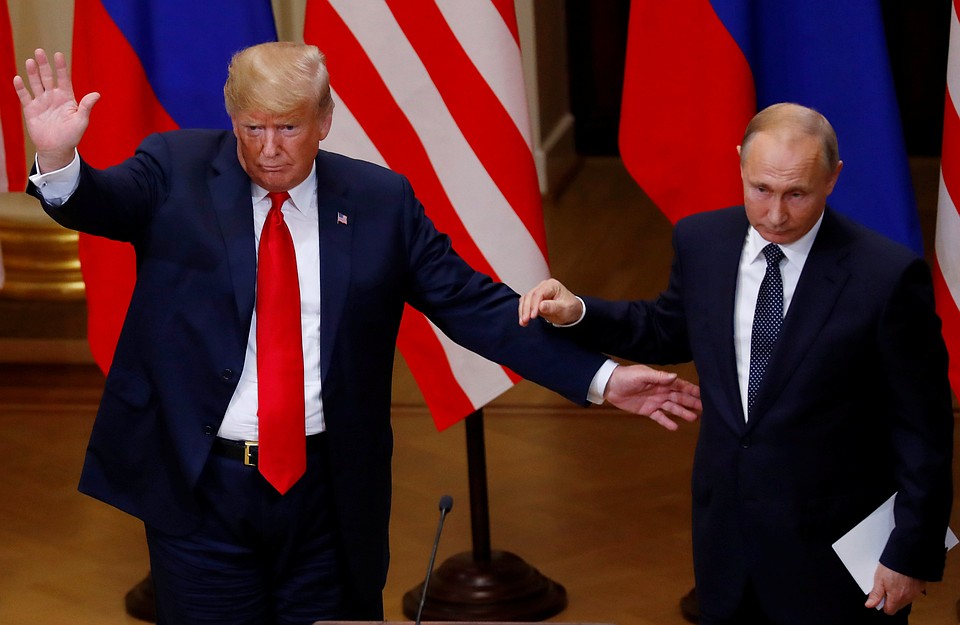 Президент США Дональд Трамп и глава России Владимир Путин