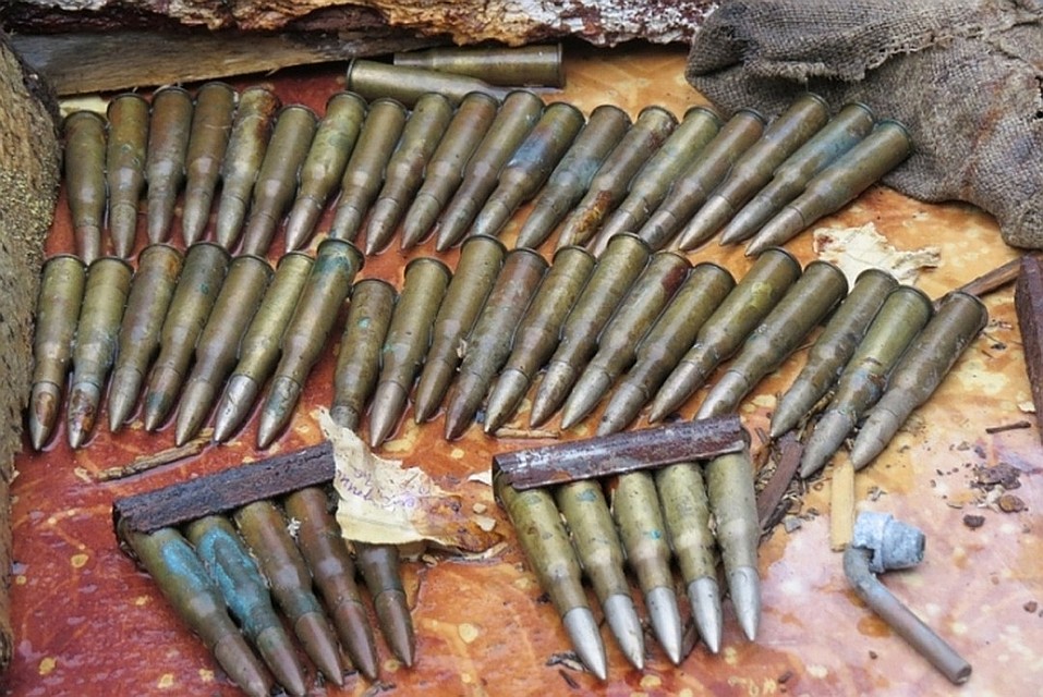 А это патроны от винтовки Remington, которые недавно нашли на частном складе боеприпасов под Екатеринбургом. Фото: ГУ МВД ПО СВЕРДЛОВСКОЙ ОБЛАСТИ