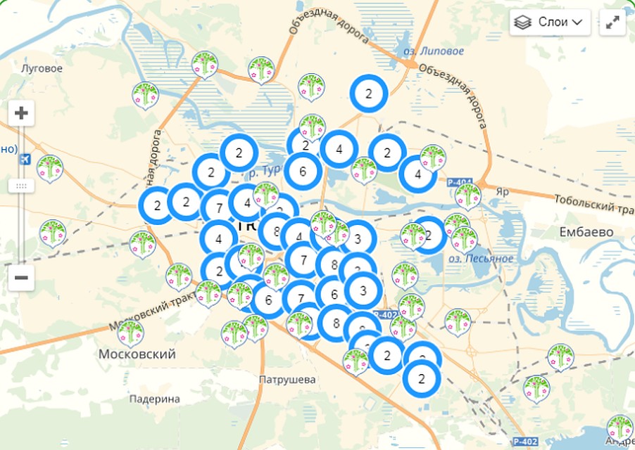 Места расположения площадок фестиваля "Тюменская область" можно отследить на карте