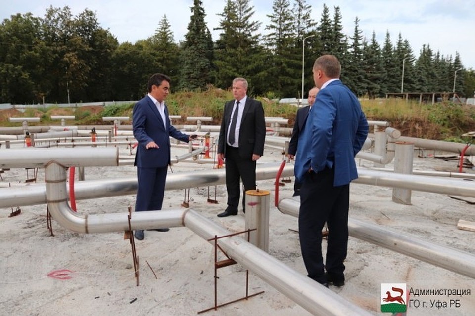 В Уфе продолжается строительство фонтана на площади Ленина