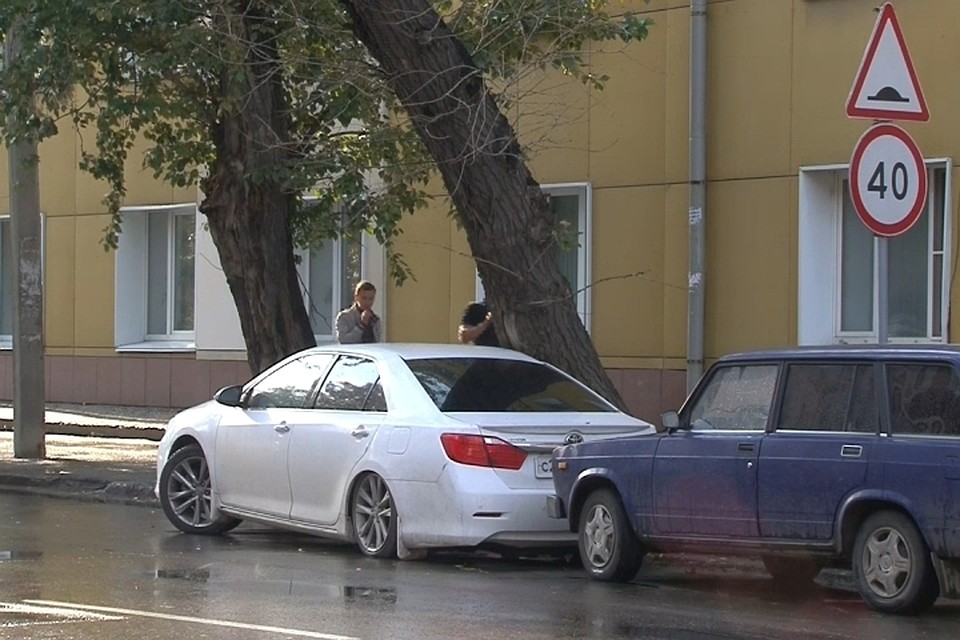 Ветхий тополь рухнул на автомобиль в центре Иркутска. Фото: ас байкал тв