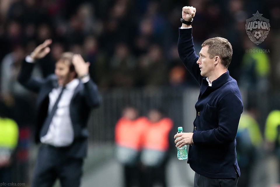 Виктор Гончаренко торжествует. Фото: pfc-cska.com