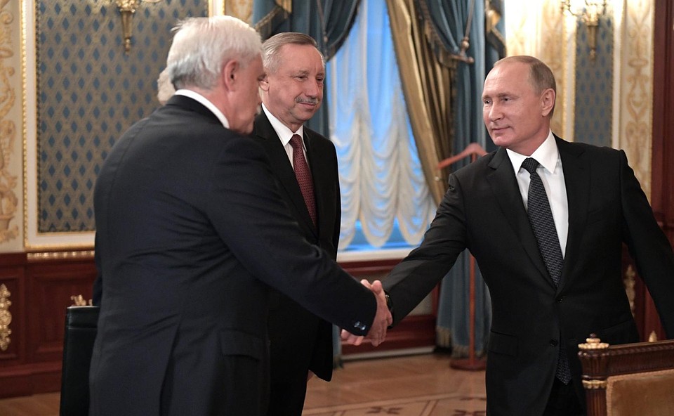 Путин - Полтавченко: "Благодарю за семилетнюю работу". ФОТО: Kremlin.ru