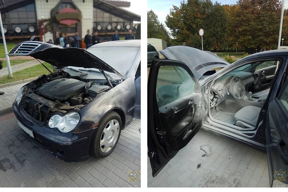 Очевидцы затушили машину до приезда спасателей. Фото: МЧС.