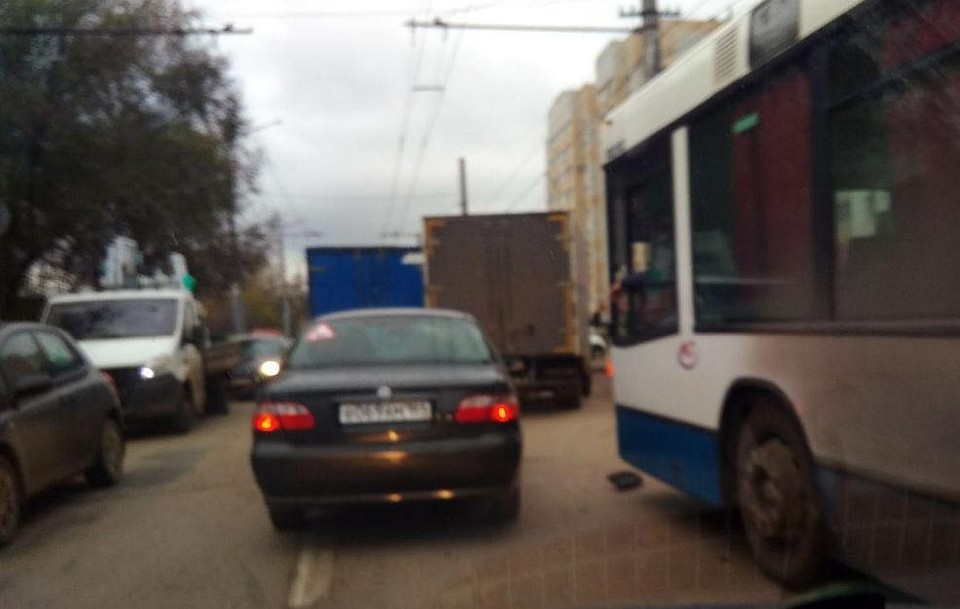Пробка на выезде из Энгельса