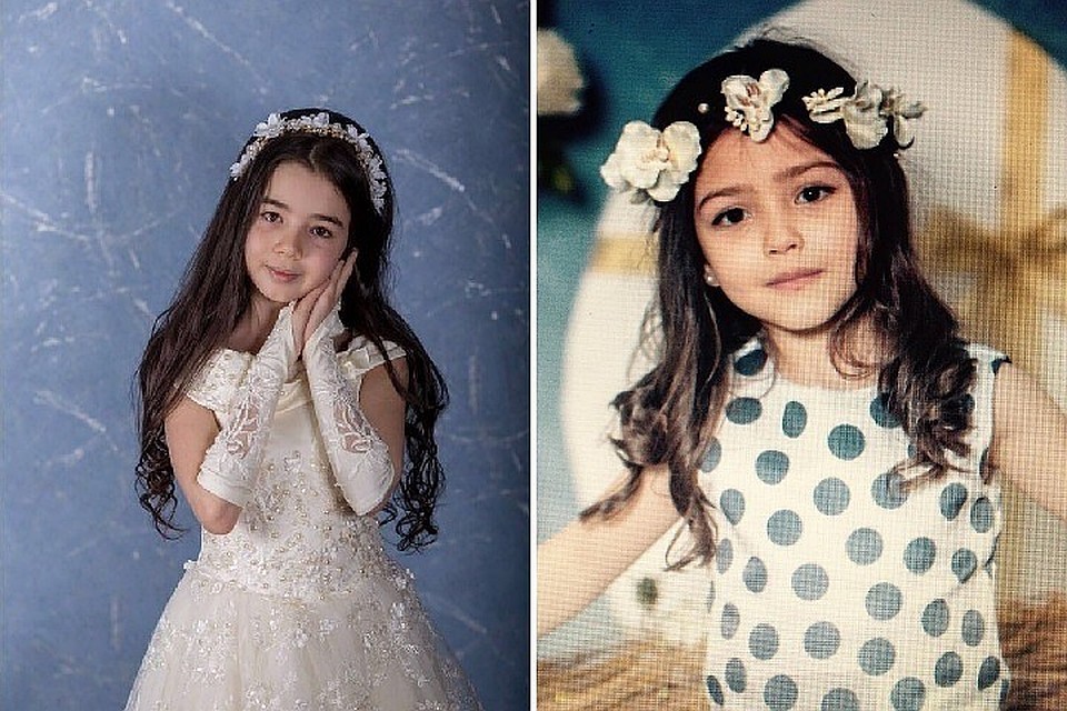 11-летняя Дана Кабисова (слева) и 6-летняя Лаура Езеева. Фото: «Almast models»