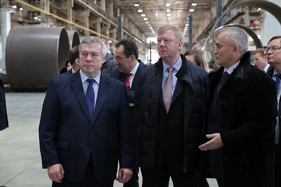 В Таганроге открылось первое в России производство башен для ветроэнергетических установок. Автор фото:Пресс-служба губернатора Ростовской области/Павел САПРЫКИН.