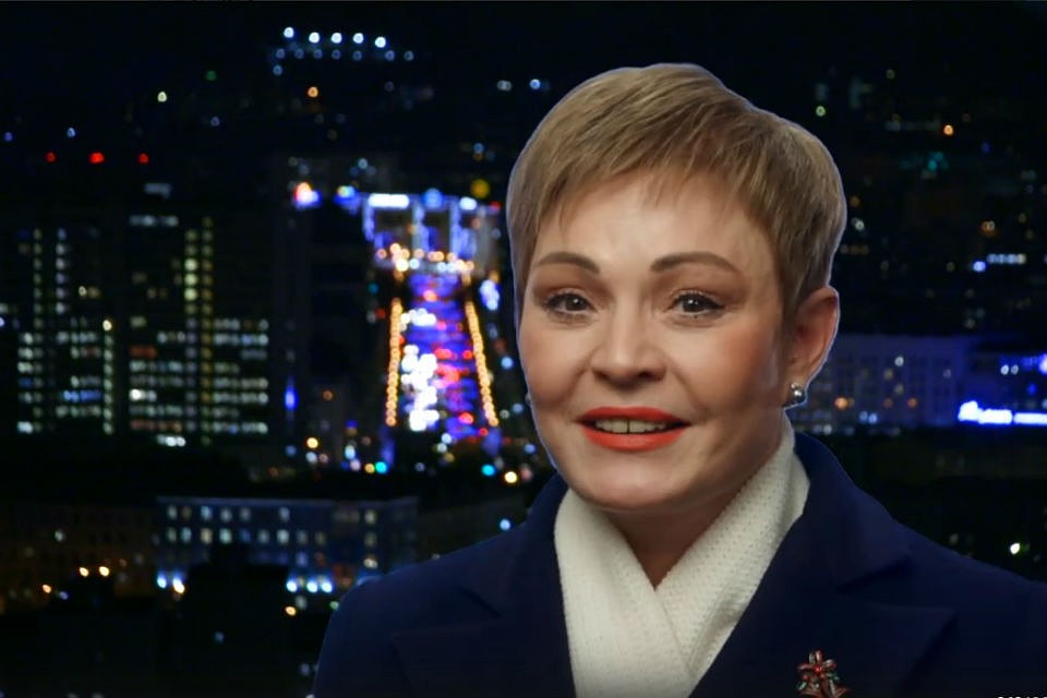 Марина Ковтун поздравила северян с Новым 2019 годом. Фото: скриншот видео