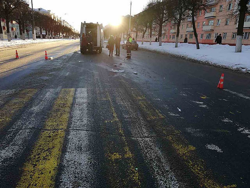 В Орше на переходе автомобиль сбил пенсионерку. ФОТО: УГАИ УВД Витебского облисполкома