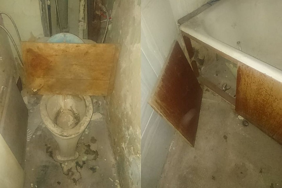 Так выглядел санузел в квартире.
