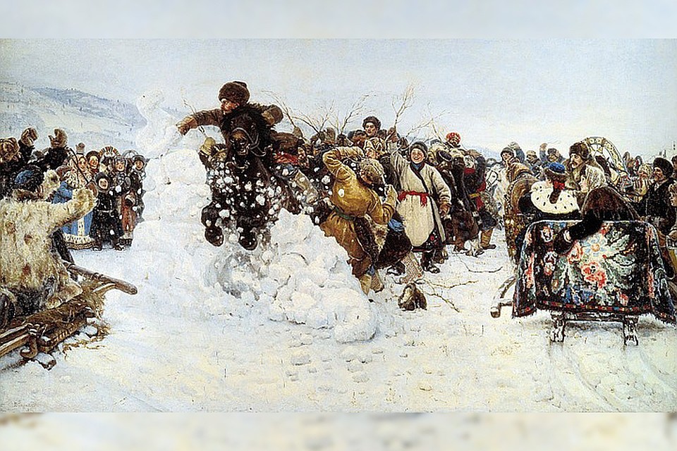 В Красноярск привезли подлинник картины Сурикова «Взятие снежного городка». Фото: Государственный русский музей
