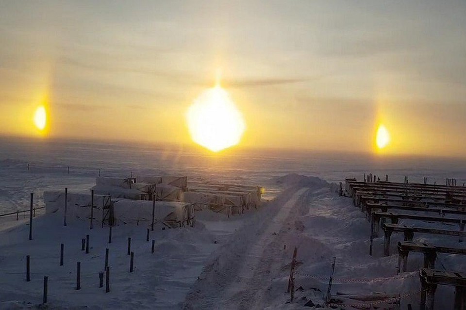 Солнечное гало над Ямбургом Фото: очевидцев