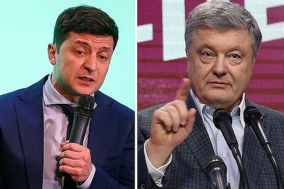 Кандидаты в президенты Украины Владимир Зеленский и Петр Порошенко