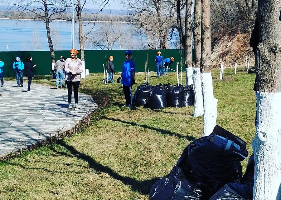 С газонов убрали мусор и сухую листву