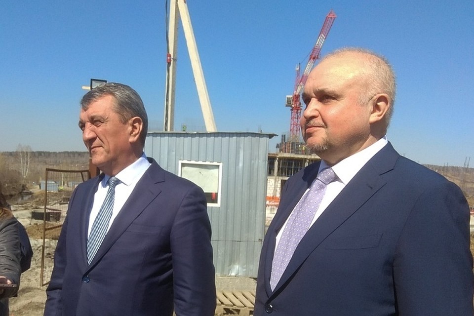 Сергей Меняйло и Сергей Цивилев проверили ход строительства президентского кадетского училища в Кемерове