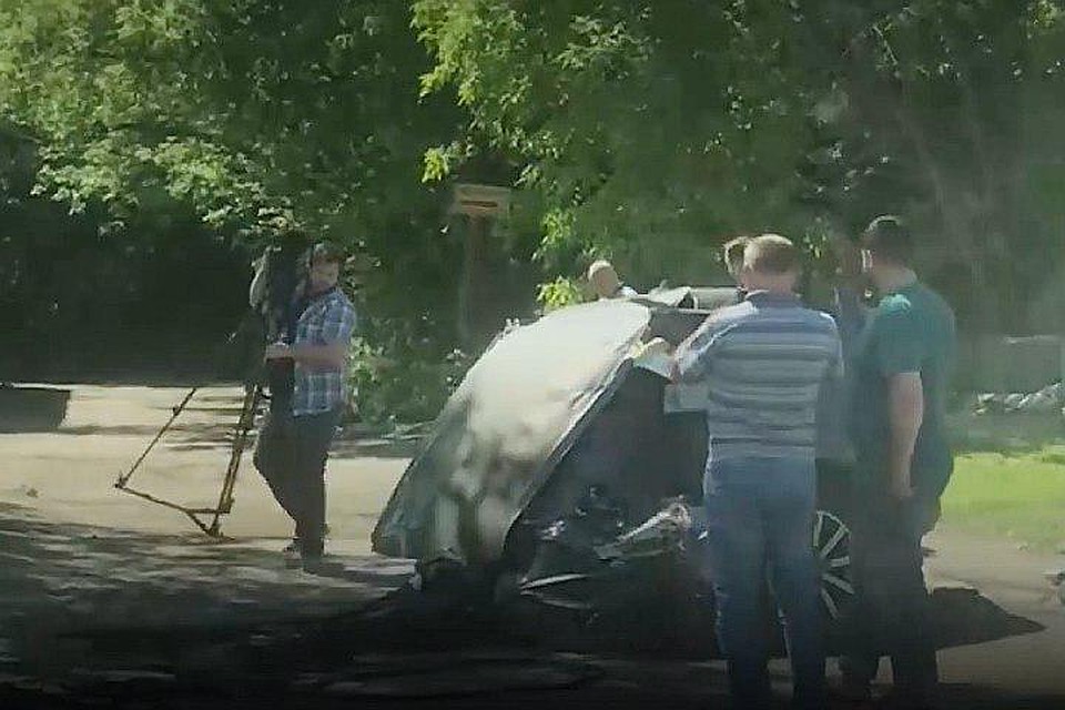 ДТП на Нагатинской набережной в Москве. Фото: скрин с видео