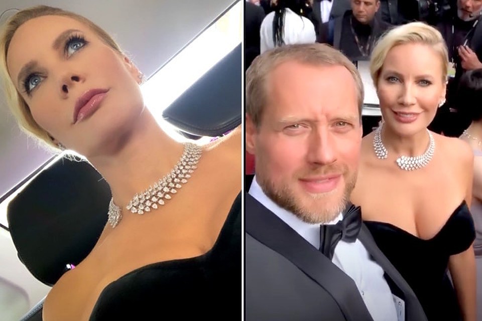 Елена Летучая с мужем Юрием Анашенковым на премьере фильма «Однажды в Голливуде». Фото: Инстаграм.