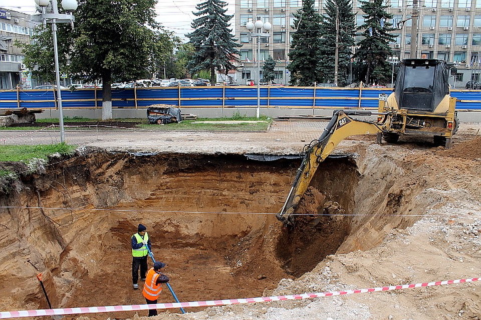Здесь когда-то был фонтан. Фото: Пресс-служба администрации Твери.