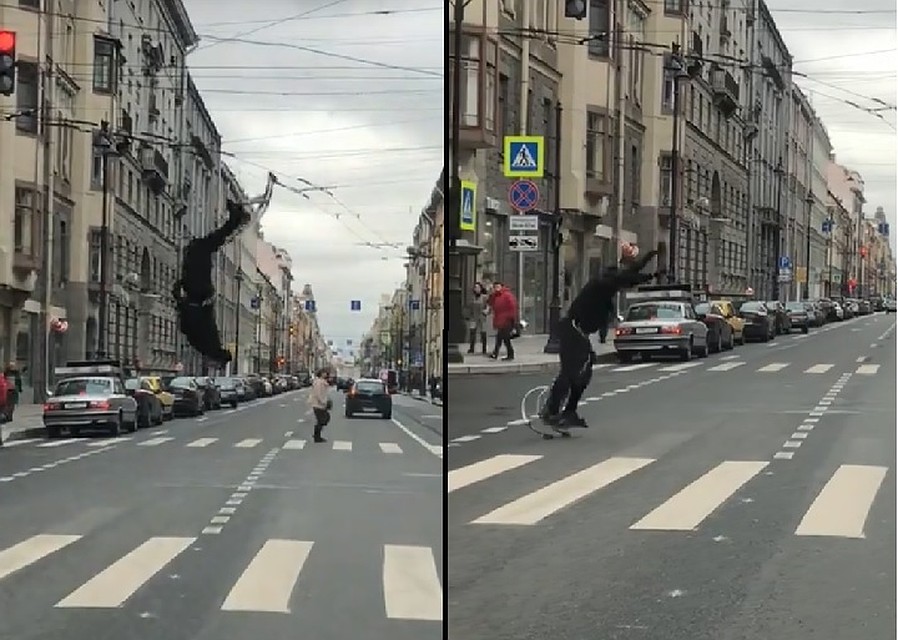 Простояв на таком пешеходном переходе, водители точно не соскучились. Фото: vk.com/spb_today