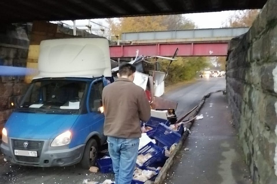Под мостом на Южном шоссе "Газель" лишилась кузова. Фото: vk.com/spb_today