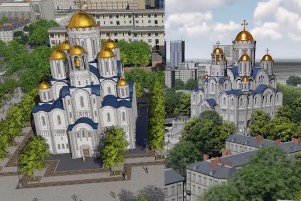 Слева - храм на месте Приборостроительного завода. Справа - за Макаровским мостом. Фото: эскизы проекта