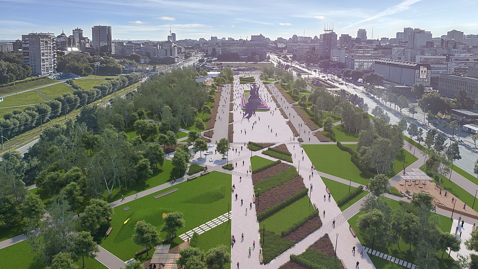 Центром по-прежнему будет памятник Героям фронта и тыла. Фото: МКУ "Пермблагоустройство"