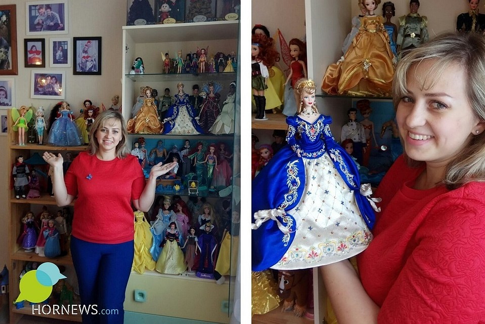На фото справа Марина держит фарфоровую Барби «Фаберже» — ей уже 20 лет. Фото: Hornews.com