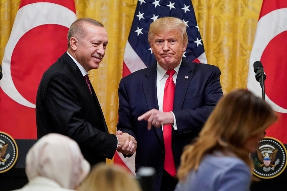 Президенты Турции и США Реджеп Тайип Эрдоган и Дональд Трамп на пресс-конференции в Белом доме