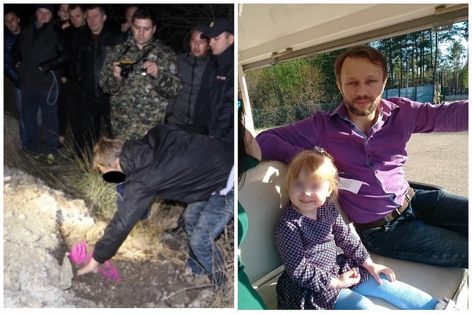 Отчим показал следователям место, где зарыл тело 5-летней Даши. Фото: Пресс-служба СКР / Семейный архив