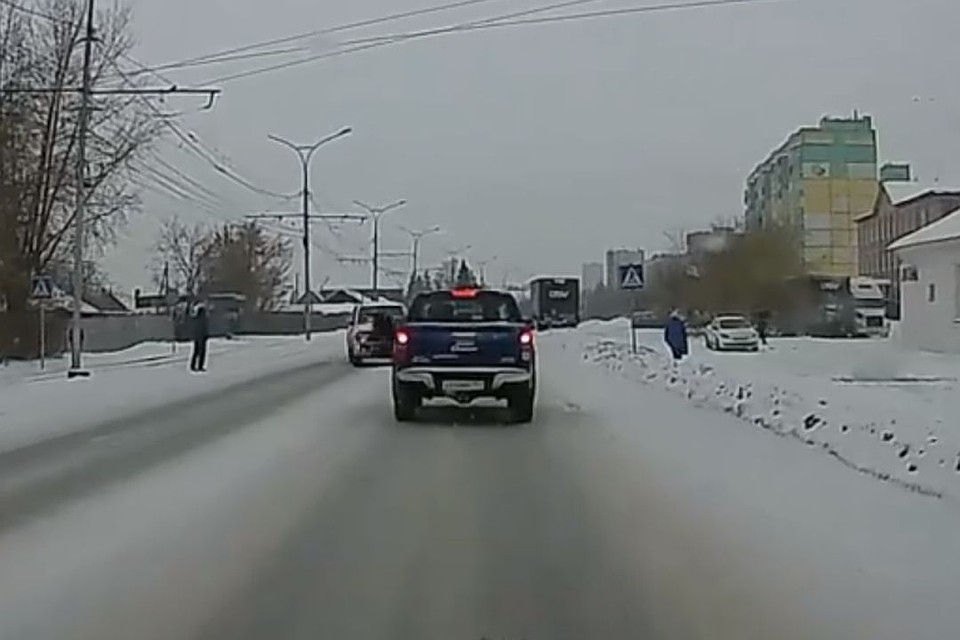 Регистратор снял момент ДТП.