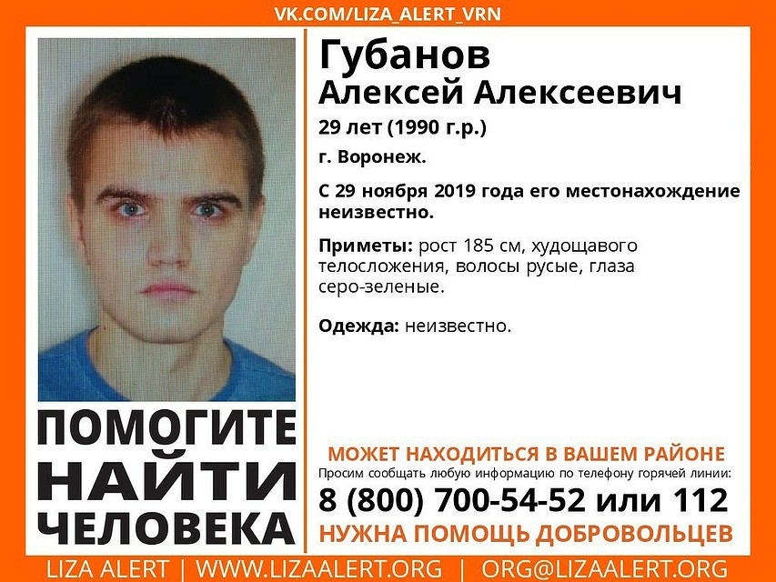 фото со страницы сообщества "Поисковый отряд "Лиза Алерт" Воронеж" в соцсети "Вконтакте"