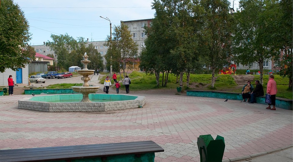 Фонтан, город Кандалакша, Мурманская область. Фотобанк Лори
