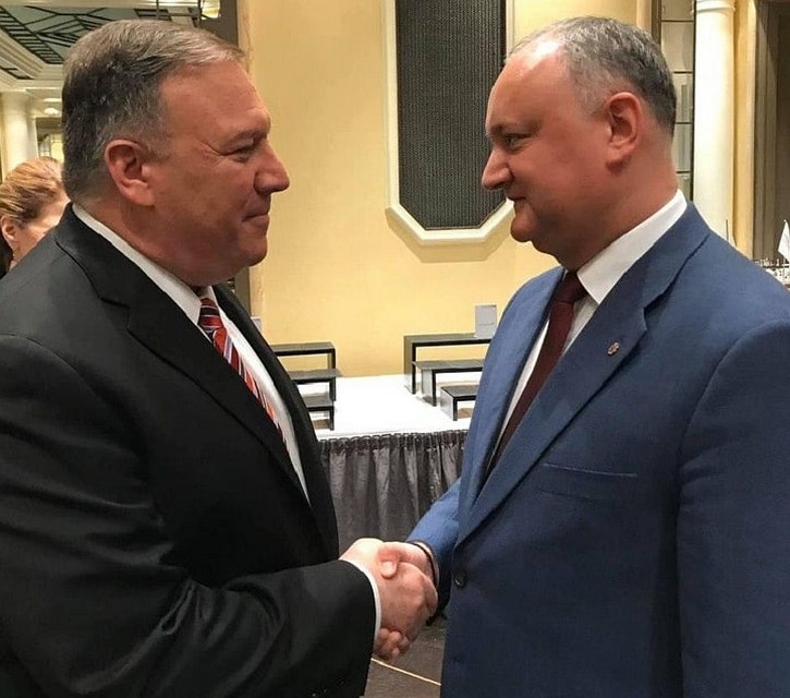 Президент Молдовы встретился с Госсекретарем США Майком Помпео