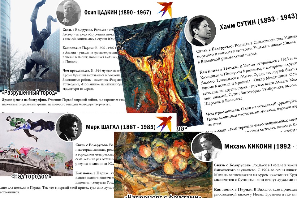 "Комсомолка" собрала информацию о художниках Парижской школы в форме удобных карточек.