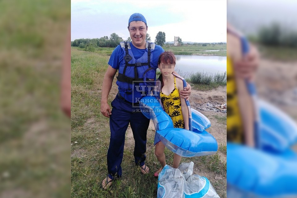В Канске женщина вызвала спасателей вытащить из воды надувной круг ценой в 500 рублей. Фото: "ЧП Канск"
