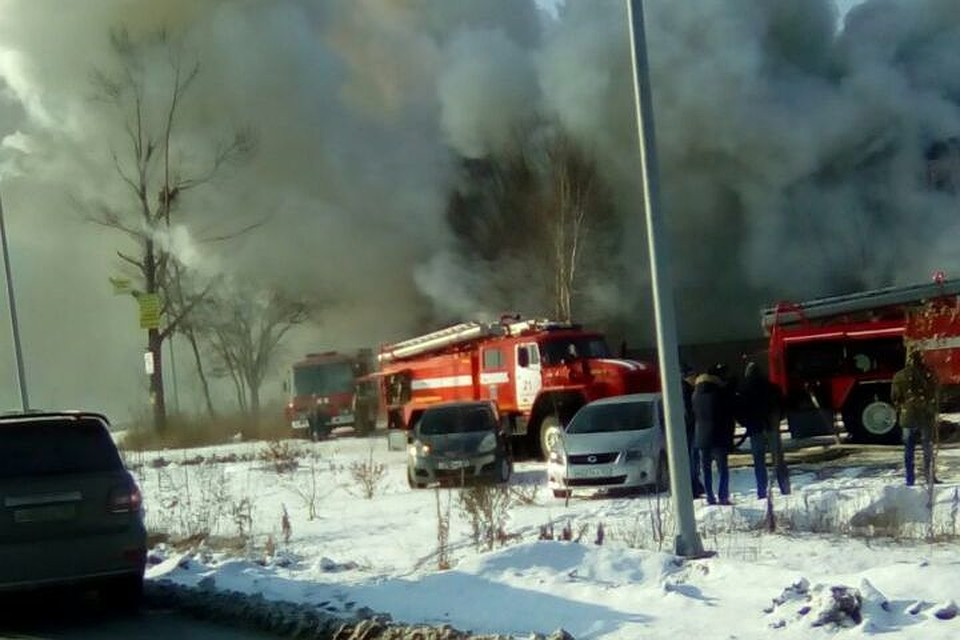 В пригороде Владивостока сгорело кафе "Русть". Фото: очевидец Елена