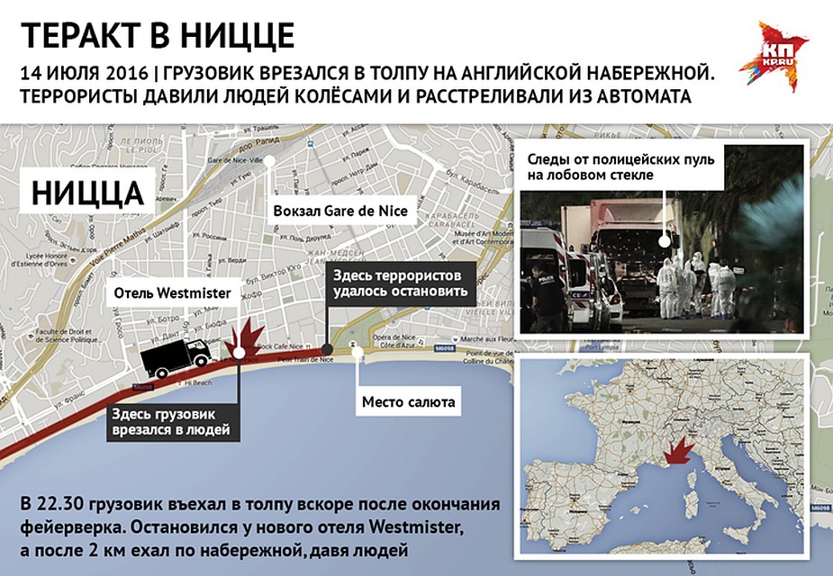 Схема места трагедии в Ницце Фото: Наиль ВАЛИУЛИН