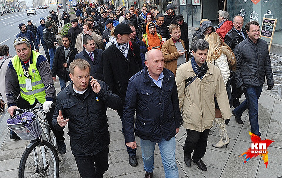 Участники акции на главной улице Москвы - Тверской. Фото: Владимир ВЕЛЕНГУРИН