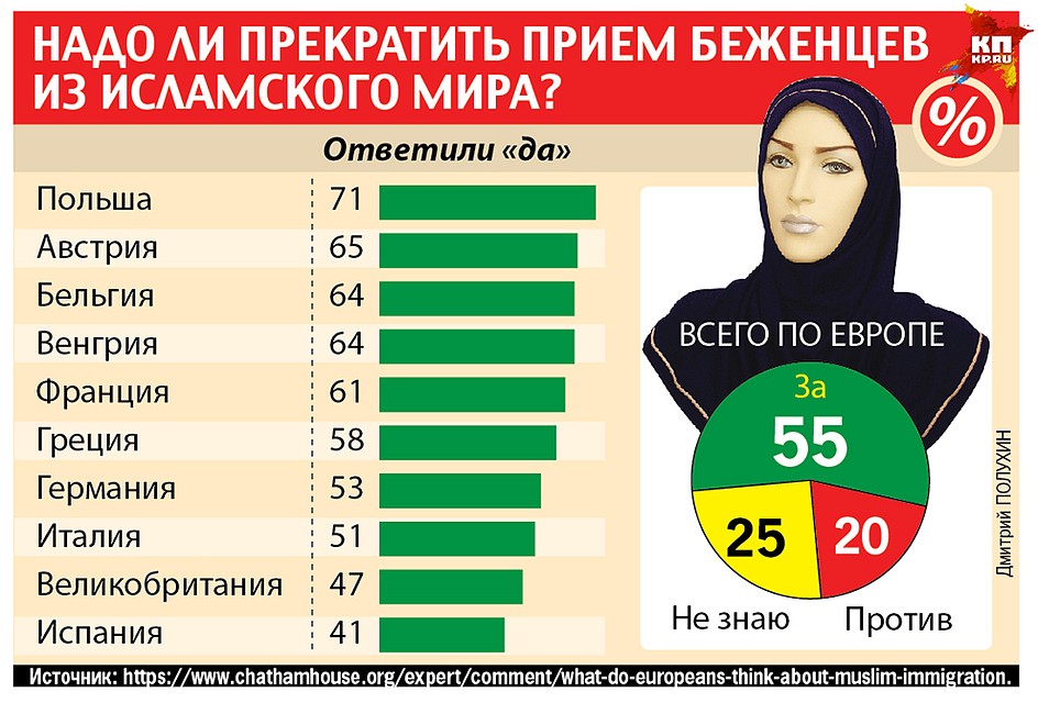 Исследования указывают на значительный рост страха европейцев перед приезжими из исламских регионов Фото: Дмитрий ПОЛУХИН