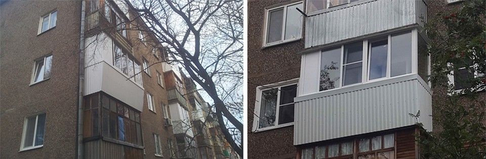 Вот так выглядит балкон с выносом в уфимской Хрущевке. Фото balkonobshivka.ru