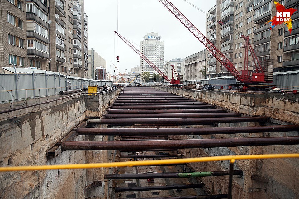 Котлован самой глубок станции минского метро. Фото: Павел МАРТИНЧИК